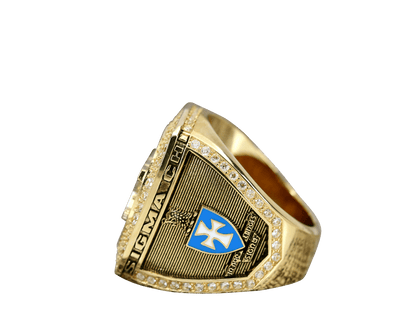 Sigma Chi Fraternity Ring (ΣΧ) - Shine Series, Yellow Gold Face