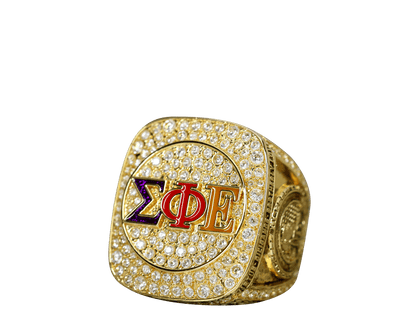 Sigma Phi Epsilon Fraternity Ring (ΣΦΕ) - Shine Series, Yellow Gold Face