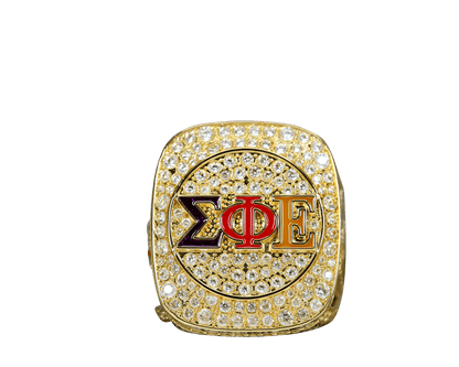 Sigma Phi Epsilon Fraternity Ring (ΣΦΕ) - Shine Series, Yellow Gold Face