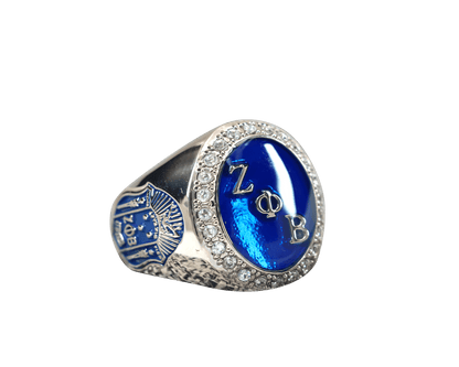 Zeta Phi Beta Sorority Ring (ΖΦΒ) - Flower Series, Silver - fratrings