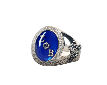 Zeta Phi Beta Sorority Ring (ΖΦΒ) - Flower Series, Silver - fratrings