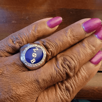 Zeta Phi Beta Sorority Ring (ΖΦΒ) - Flower Series, Silver - fratrings