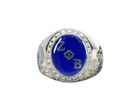 Zeta Phi Beta Sorority Ring (ΖΦΒ) - Flower Series, Silver - fratrings